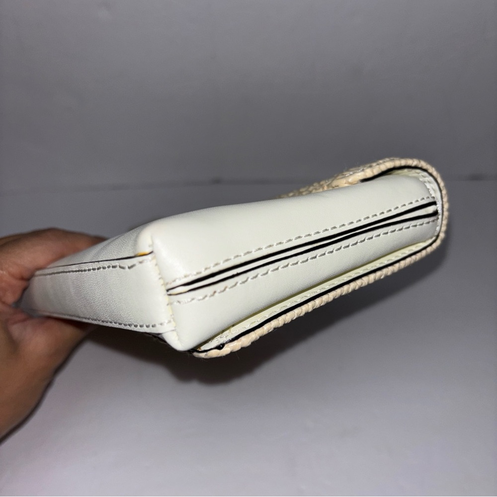 Kate Spade New York Montford Park Straw & White w/ Gold Clutch/Purse - Picture 6 of 15